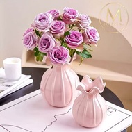 法式芭蕾少女安妮氣質粉陶瓷大花瓶