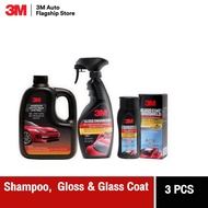 3M™ Car Shampoo with Wax 390000W แชมพูล้างรถยนต์ผสมแว็กซ์ + ผลิตภัณฑ์เคลือบกระจก + ผลิตภัณฑ์เคลือบเ