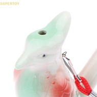 SUPERTOY Large Peacock Coloured Drawing Water Bird Whistle Musical Instrument Cute Outdoor Team Sports Whistle With Rope HOT