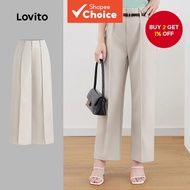 Women Elegant Plain Structure Line Simple Pant L132ED565