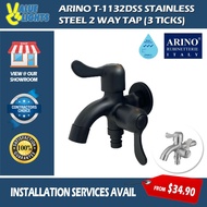 [Climate Voucher] Arino Stainless Steel Lever Handle 2 Way Tap  T-1132DSS Black Two way tap 3 Ticks 