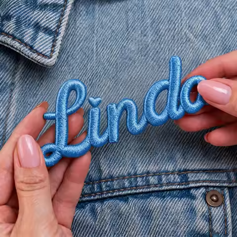 Personalized Custom Name Sew‑on Only Embroidery Patch 4.5cm Name Applique DIY Clothes Backpack Custo