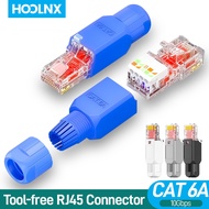 Hoolnx Tool Free RJ45 Connector, Tool Less UTP CAT6 CAT6A Field Termination Modular Plug for Solid S