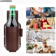 LINDW99NX Beer Belt Bag, PU Leather Waist Hanging Style Beer Bottle Waist , with Pen Holder Portable
