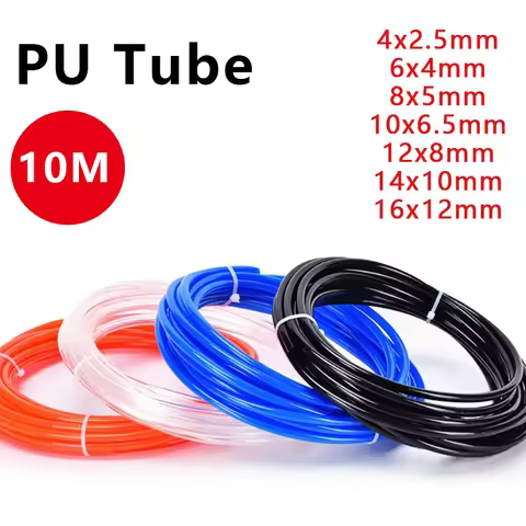 10M Gas Pneumatic Tubing hose Pu Pipe 4x2.5 6x4 8x5 10x6.5 12x8 14x10 16x12mm PU Polyurethane Air Co