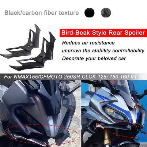 Motorcycle accessories of aerodynamic fairing spoilers suitable for Yamaha Nmax155, Kawasaki Ninja 2