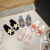 Comfortable Winter Low-Soled Cotton Indoor Slippers, Starfish Closed Top - D197