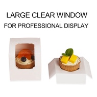 100Pcs White Cupcake Box Individual with Insert Small Single Favor Pastry Treat Boxes with Clear Win