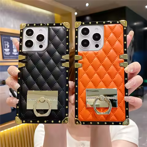 Luxury Retro Phone Cover 3D Plaid Lambskin Leather Case for Samsung Galaxy S25 Ultra S24 FE S22 S23 