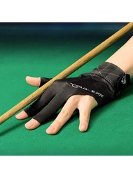 1入組撞球手套，薄款透氣三指開放式指尖撞球桌游泳池防滑手套