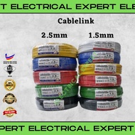 Cablelink kabel 1.5mm 2.5mm Insulated PVC 100% Pure Copper Cable SIRIM approve