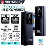 【SPLGAN】100W Laptop PowerBank 40000mAh Large Capacity PowerBank 2 Type-c USB Fast Charging Power Ban