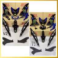 Y15 Y15ZR V1 V2 MONSTER 46 BLACK BODY COVER SET COVERSET HLY STICKER TANAM WITH BUBBLE WRAP