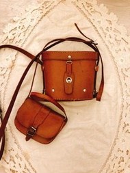 移民割愛 The Leather  Satchel co  極少有限量生產拼色 另兩組牛皮袋