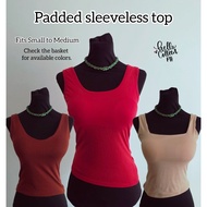 PADDED SLEEVELESS TOP COTTON Padded Top Sleeveless Top