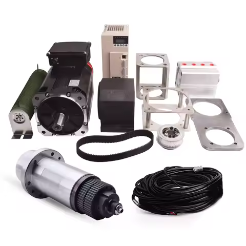 Whole Set 90mm 6000rpm Belt Drive Cylinder Cnc Spindle Servo Motor Bt30 Spindle Mil Bt 30 Cnc Belt D