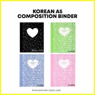 ◨ ⊕ ① Korean A5 Composition Black Binder Lucalab Composition Book Blue Pink Green
