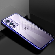 สำหรับ OnePlus 8T 8 9Pro 9R 9 CN เคสโทรศัพท์หรูหรา Electroplating Clear Electroplating Case ป้องกันเลนส์ Soft TPU กันกระแทกฝาครอบโทรศัพท์