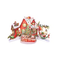 [Exquisite Gingerbread House 3D Three-Dimensional Christmas Card] Box Pop-up Structure Ornaments Ble