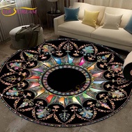 Mandala Round Carpet Geometric Flower Area Carpet Living Room Kitchen Dining Room Entrance Channel Round Carpet Yoga Mat