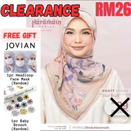 💯 MINAZ HIJAB Free Gift JOVIAN Face Mask Baby Brooch New Clearance KHATT PEARL PEACH Tudung Bawal Co