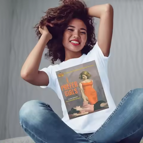 Gay Lesbian T Shirt Lgbt Ladies I Prefer Girls Pulp Novel Cover Classic Dtg