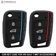 Wishlistforyou 3 Button Key Silicone Car Key Cases Cover Keychain Folding Remote Key Fob Protection 