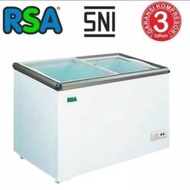 CHEST FREEZER BOX SLIDING FLAT GLASS RSA XS 200 [171L] KHUSUS BOGOR