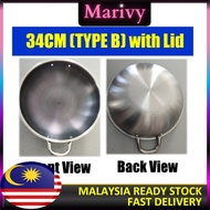 34cm /32cm Frying Pan or Wok Food Grade 316 Stainless Steel Non Stick Non Rusting Pan Honeycomb Pot