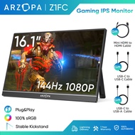 ARZOPA Z1FC Portable Gaming Monitor 16.1" 144Hz 100% sRGB 1080P HDR via USB 3.1 & HDMI External Disp
