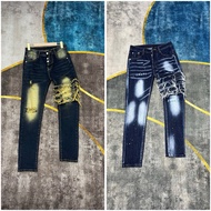 De Quyy Tassel Men's Jeans, Slim Form, Stretch Denim (Inspected)