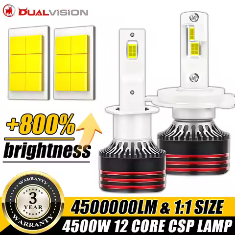Dualvision M8PRO H7 Led H4 H3 H1 4500W H8 H11 9005 HB3 9006 HB4 9012 HIR2 H9 Canbus 9054 CSP 6000K M