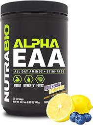 NutraBio Alpha EAA - All-Day Aminos - Recovery, Energy, Focus, and Hydration Supplement - Full Spect