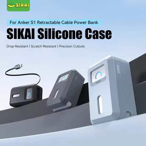 SIKAI Silicone Case for ANKER Power Bank Nano S1 45W10000mAh Dustproof Cover Portable Carrying