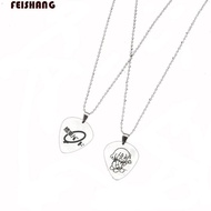 FEISHANG Guitar Pick Pendant Necklace, Guitarhero Kita Ikuyo BOCCHI THE ROCK Necklace, Chains Stainl