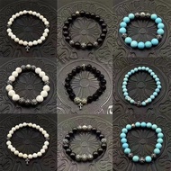 Chrome Hearts Bracelet Men Women Bracelet Bracelet 10mm Obsidian 8mm Turquoise Thai Silver Retro Bra