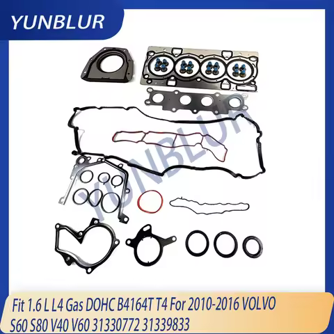 Engine Parts Full Gasket Set Fit 1.6 L L4 Gas DOHC B4164T T4 For 2010-2016 VOLVO S60 S80 V40 V60 313