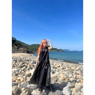 Black Organza Dress - Đầm suông dài vải bóng Remmus cho nữ
