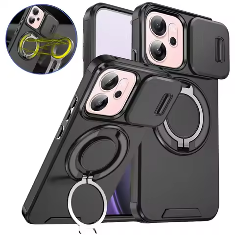Armor Shockproof Funda For Oppo Reno 14 Pro 14F 4G 5G Case Car Magnetic Holder Cover for Reno14 14pr