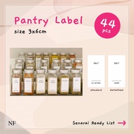 44pcs Pantry Sticker Label Dapur Waterproof