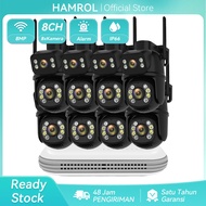 Hamrol 8MP A28H Paket CCTV 8 Channel WiFi NVR + 8 Kamera PTZ Outdoor CCTV Kit