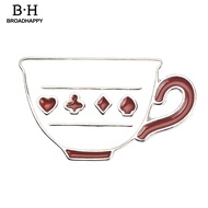 Broadhappy Cute Men Women Coffee Tea Cup Pot Shape Enamel Brooch Pin Bag Badge Decor Gift