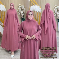 AJE ZAS - Gamis Abaya Set Hijab Pashmina Ceruti Material BabyDoll Kode-18 Dress for Adult Muslim Wom