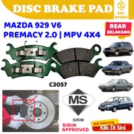 S2U Disc Brake Pad Rear Mazda 929 V6 Premacy 2.0 MPV 4X4 Brek Pad Belakang Kereta C3057