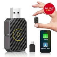 2-in-1 Wireless CarPlay & Android Auto USB Adapter - Easy Plug & Play for iPhone Pengganti USB 2-dal