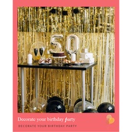 Bright Rain Silk Curtain Birthday Party Scene Layout Decoration Door Curtain 1 * 2m Bright Rain Silk