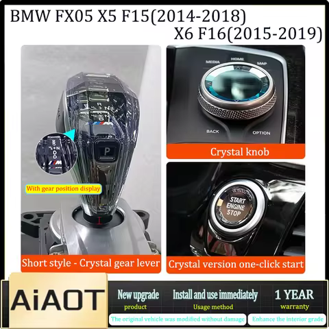 Crystal Gear Shift Knob Set For BMW 3 series 5 series G30 G32 G01 G08 G11 G12 F10 F20 F30 F32 F25 F2