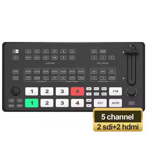 USD416 M4ES 5 Channel 2 sdi in 2 hd mi in 2 hd mi out lan usb3.0 Video Switcher Mixer withsd card us