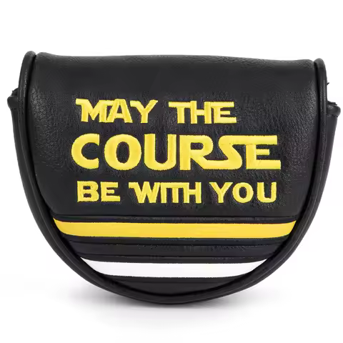 Golf Mallet Putter Cover Head Cover, May The Course Be with You Magnetic Closure Premium Leather Gol