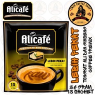 ALICAFE LEBIH PEKAT KAW TONGKAT ALI DAN GINSENG INSTANT COFFEEMIX DRINK / 15 STICKS X 36 GRAM / ALIC